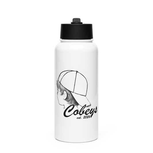 Cobeys Apparel: Edelstahl Trinkflasche mit Strohhalm